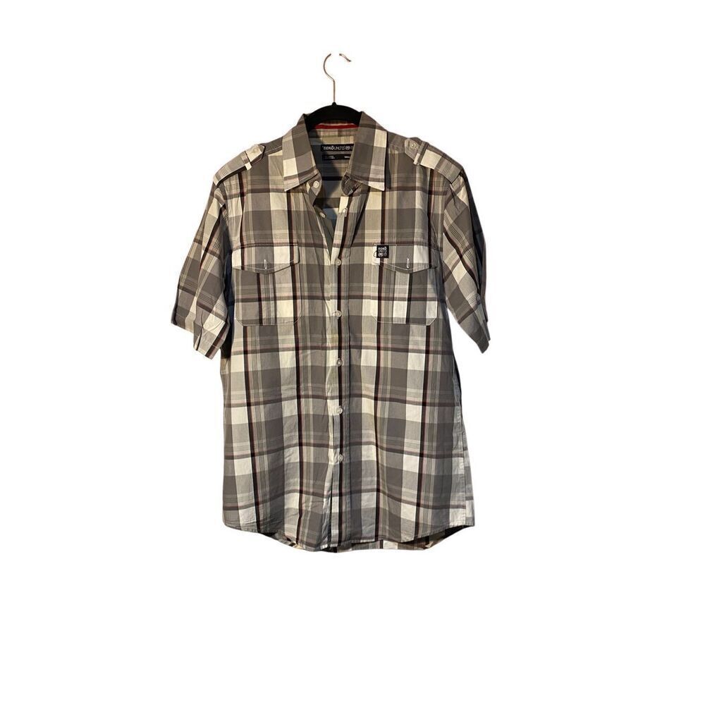 Ecko unlimited men’s plaid, short sleeve shirt, size small